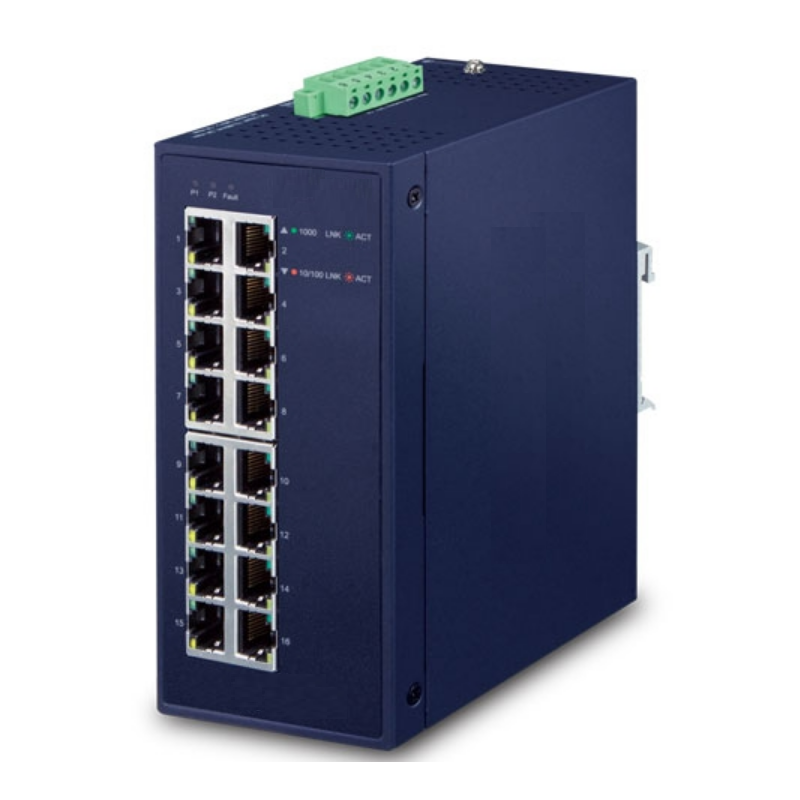 Robust 16-portars industriell Gigabit Ethernet-switch för tuffa miljöer