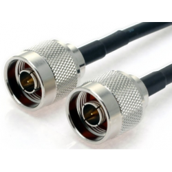 Koaxialkabel N-hane till N-hane, antennkabel 50 ohm, svart, 5 meter, LLC200