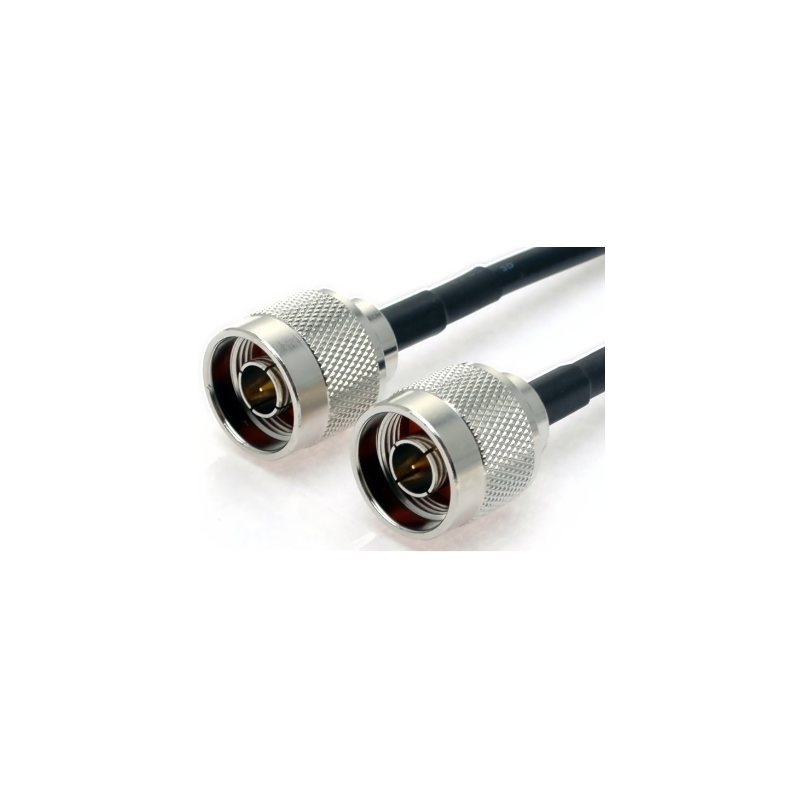 Koaxialkabel N-hane till N-hane, antennkabel 50 ohm, svart, 5 meter, LLC200