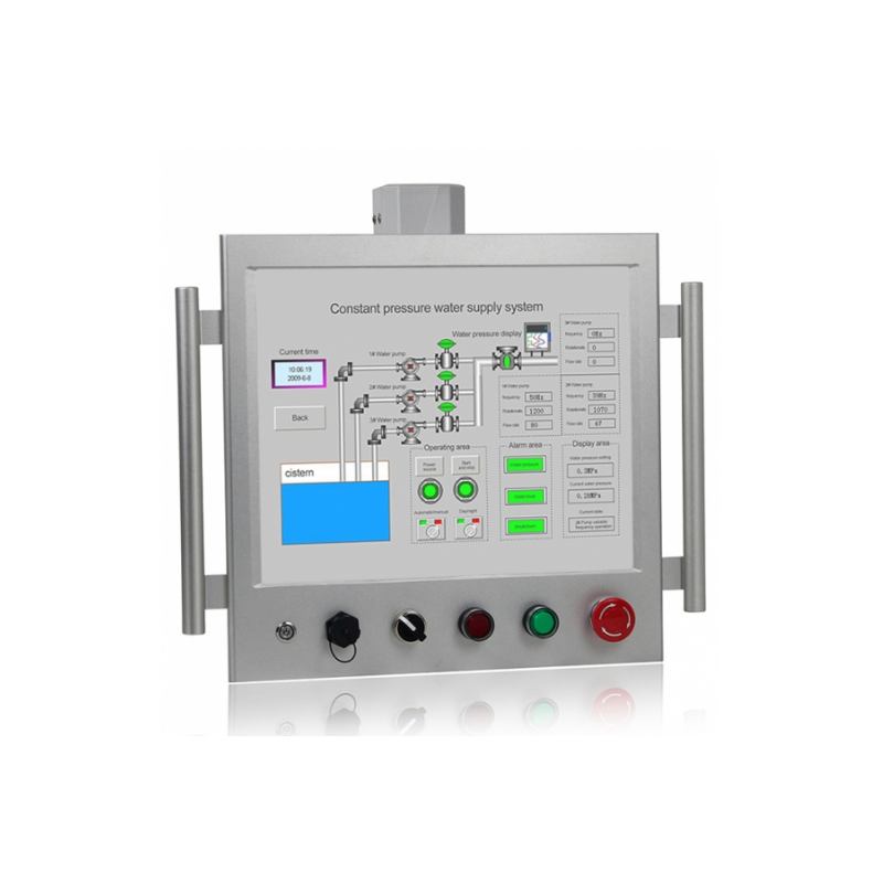 Robust 17" HMI, Panel PC med pekskärm IP65 med kontrollknappar och strömbrytare på framsidan