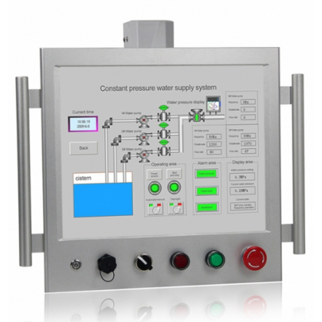 Robust 17" HMI, Panel PC med pekskärm IP65 med kontrollknappar och strömbrytare på framsidan