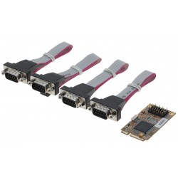 4 x RS232 seriella portar för fullängds-Mini PCI Express