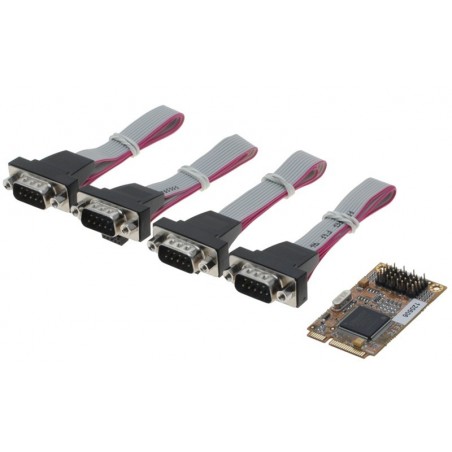4 x RS232 seriella portar för fullängds-Mini PCI Express