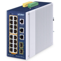 20 portar Managed switch - 16 x RJ45 10/100/1000Mbit PoE+ 2 x RJ45, 2 x Gbit SFP-kortplats