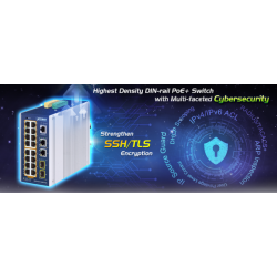 20 portar Managed switch - 16 x RJ45 10/100/1000Mbit PoE+ 2 x RJ45, 2 x Gbit SFP-kortplats