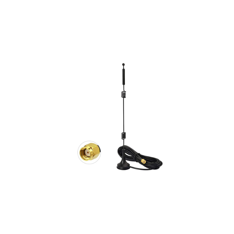 9 dBi Wifi Dual Band piskantenn med magnetisk bas. 3 meter kabel med RP-SMA hane