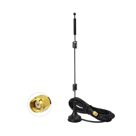 9 dBi Wifi Dual Band piskantenn med magnetisk bas. 3 meter kabel med RP-SMA hane