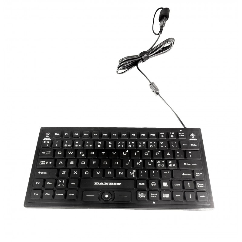 Antibakteriellt minitangentbord IP68 Medico Waterproof med TrackPoint USB Rengörs i alkohol