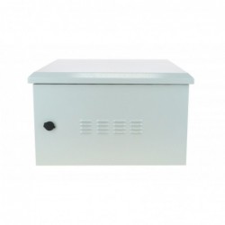 6U 19" utomhusställ, 60 cm djupt, med fläktar installerade. IP55 förseglad