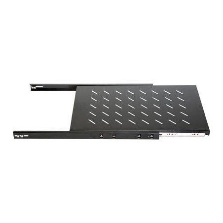 19" Rackskåp utdragbar hylla, 1U, 60 cm, svart