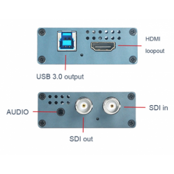 SDI till USB Capture Card med HDMI/Audio/SDI Loopout - 1920x1080 (1080p)60FPS - OBS Player Support