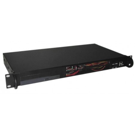 1U 19" Rackmonterat chassi MINI-ATX ½ djup SVART