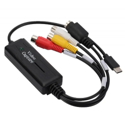 Typ-C Video Capture Card S-video och RCA-kompositvideoingång och USB-utgång