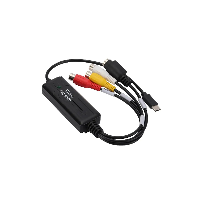Typ-C Video Capture Card S-video och RCA-kompositvideoingång och USB-utgång