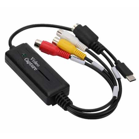 Typ-C Video Capture Card S-video och RCA-kompositvideoingång och USB-utgång