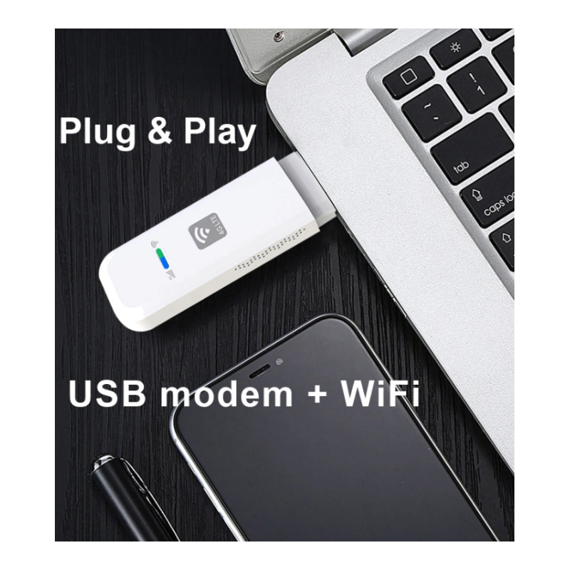 Höghastighets 4G LTE USB-modem med Wi-Fi | Upp till 150 Mbps nedladdningshastighet