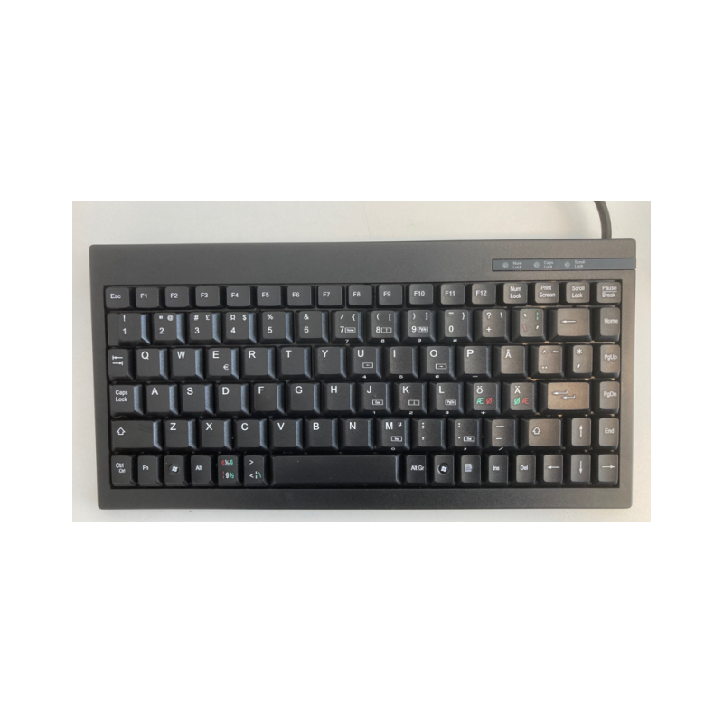 Kompakt svart minitangentbord med nordisk layout - 89 nycklar USB