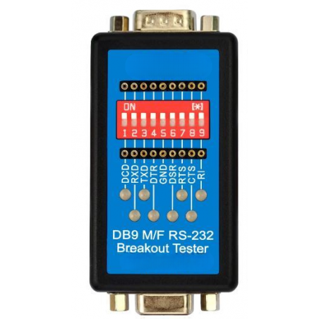 RS232 LED/diod testare med BREAK out box för DCD, RXD, TXD, DTR, DSR, RTS, CTS, RI