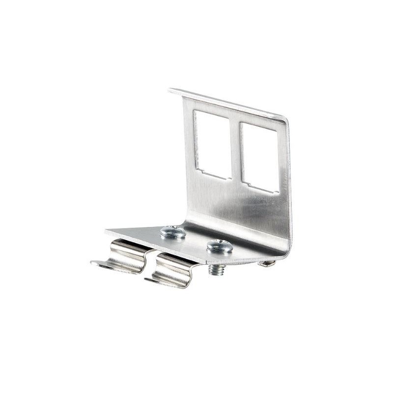 RJ45 DIN-adapter för 2xRJ45 Keystone-moduler metall