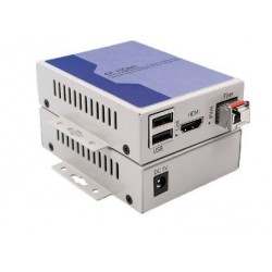4K HDMI KVM, USB Extender över Single Core Fiber, Single Mode (20 km) eller Multi Mode upp till 300m
