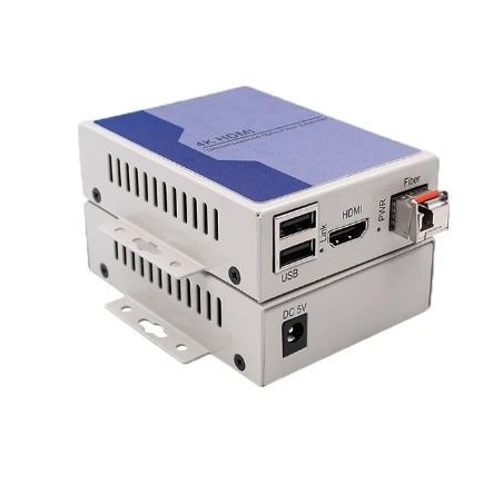 4K HDMI KVM, USB Extender över Single Core Fiber, Single Mode (20 km) eller Multi Mode upp till 300m