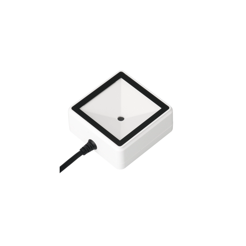 Desktop 1D 2D QR-skanner, USB. Bra för mobiltelefonskärmar. Box med fästhål
