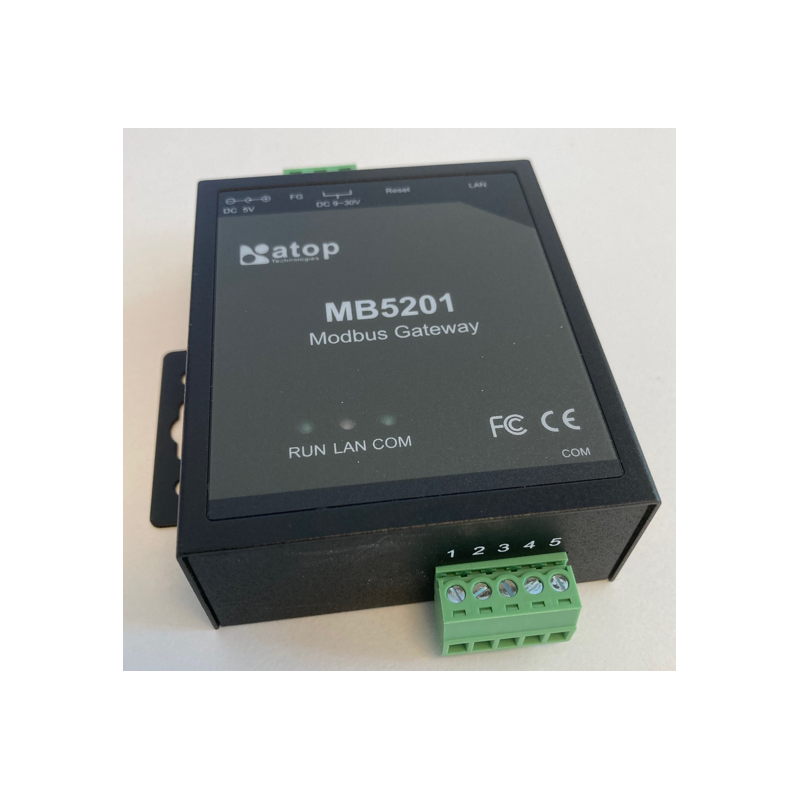 1-kanals TCP/RTU/ASCII Modbus Gateway. RS232/RS422/RS485. TCP Server/Client, Virtual Com med skruvterminal