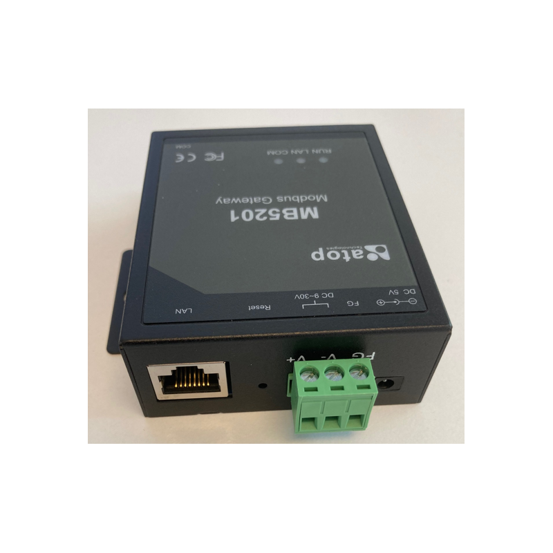 1-kanals TCP/RTU/ASCII Modbus Gateway. RS232/RS422/RS485. TCP Server/Client, Virtual Com med skruvterminal