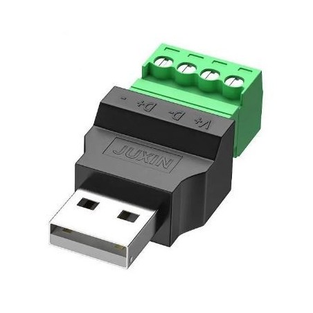 USB 2.0 Typ A hane/hona till 4-stifts skruvkontakt USB-uttag med skärm USB2.0 till skruvkontakt