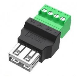 USB 2.0 Typ A hane/hona till 4-stifts skruvkontakt USB-uttag med skärm USB2.0 till skruvkontakt
