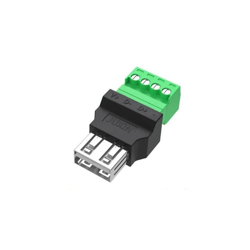 USB 2.0 Typ A hane/hona till 4-stifts skruvkontakt USB-uttag med skärm USB2.0 till skruvkontakt