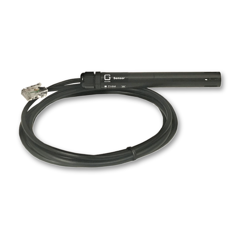Temperaturgivare -20 till +80°C IP64 förseglad, med 1 x RJ45, 2,3m kabel. Tillbehör till GUDE