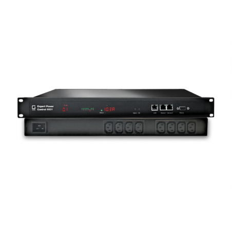 PDU med 8 x 230VAC utlopp. På / av-utgångar via nätverk