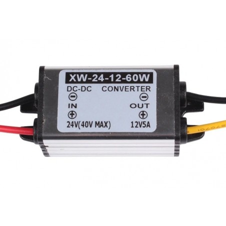 12VDC/5A (60W) DC-DC strömförsörjning från 24VDC - Step-Down