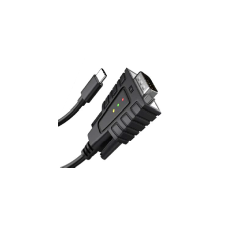 USB-C till RS232-adapter - skaffa en COM-port på PC via USB C-porten. Med 3 st. LED-indikatorer