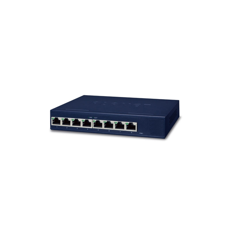 8-portars Gigabit Ethernet-switch - 16 Gbps bandbredd, energieffektivt nätverk