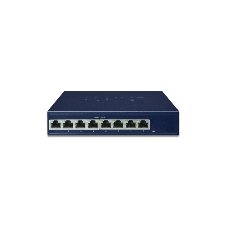 8-portars Gigabit Ethernet-switch - 16 Gbps bandbredd, energieffektivt nätverk