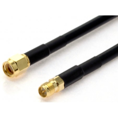 RSMA hane till RSMA hona, 50 ohm, svart, 20cm