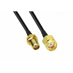 RSMA hane till RSMA hona, 50 ohm, svart, 20cm