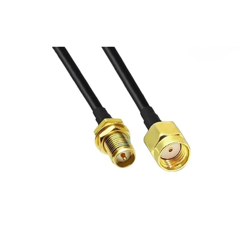 RSMA hane till RSMA hona, 50 ohm, svart, 20cm