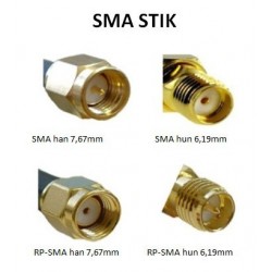 SMA hane till SMA hona, 50 ohm, GSM / LTE antenn svart, 20cm