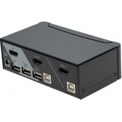 2 portar KVM-omkopplare med HDMI och USB