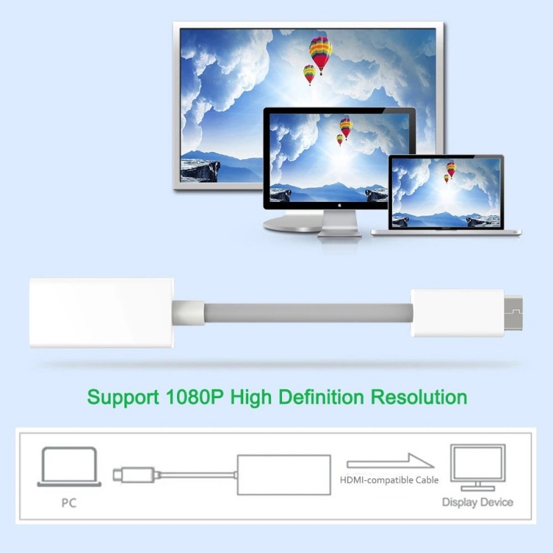 Mini display port adapter DP hane till HDMI honkontakt 4K