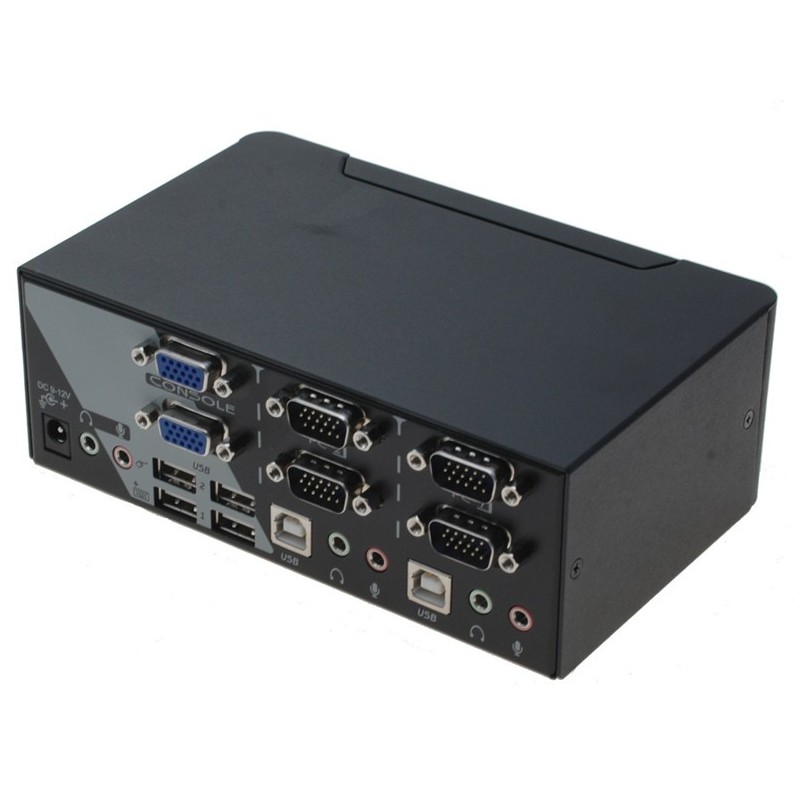 2 ports KVM switch, 2 x VGA, USB och ljud