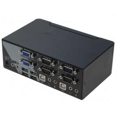 2 ports KVM switch, 2 x VGA, USB och ljud