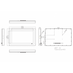Vattentät 24" panel PC IP66/IP67K touch, P-CAP, Projicerad Kapacativ CPU I3/i5 Vesa Youke RS232/422/485, USB 4G, 5G