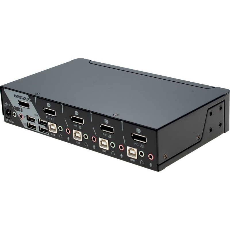 Displayport KVM-switch, 4 x DP - USB - Audio med USB-hubb