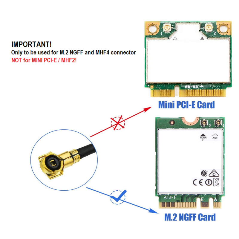 RP-SMA-antenn, 8Dbi 4G LTE , Kabel IPX IPEX U.FL MHF4 , M.2 NGFF , Intel AX200NGW 8265AC 8265NGW 7265AC 9560AC M.2 NGFF
