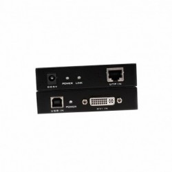 DVI-förlängare, Booster, KVM, USB, tangentbord, mus, Over Cat.6-kabel