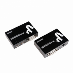 DVI-förlängare, Booster, KVM, USB, tangentbord, mus, Over Cat.6-kabel
